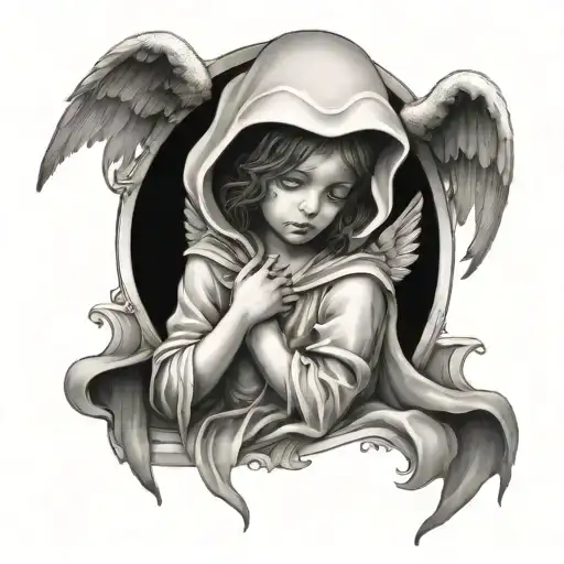 Hooded Angel tattoo design idea