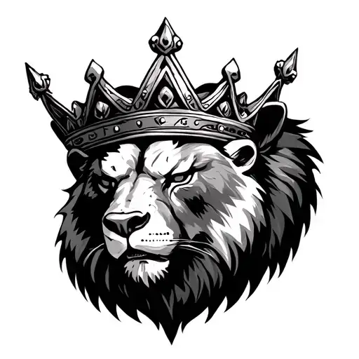 humble beast crown strong animal ghetto tattoo design idea
