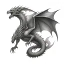 fantasy dragon flying tattoo design idea