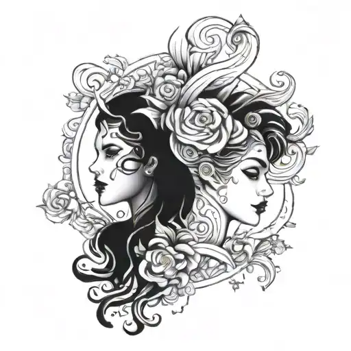 gemini sleeve tattoo tattoo design idea