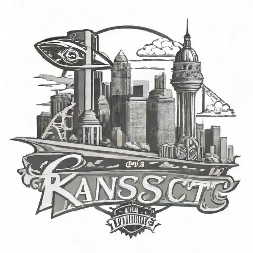 Kansas City skyline with chiefs superbowl champions tattoo design idea
