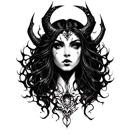 Lilith Diablo 4 tattoo design idea