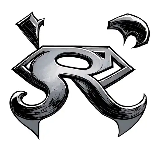 Superman Logo with letter R tattoo design idea