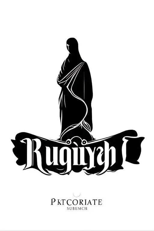 Ruqiyah name tattoo design idea