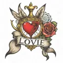 words "L.O.V.E. Loyalty Out Values Everything tattoo design idea