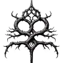 erdtree symbol mixed with tree of Gondor intertwined  tattoo design idea