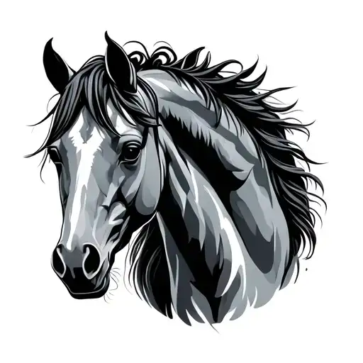 horses and horseshoe tattoo design idea