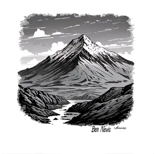 Ben Nevis Munro Scotland skyline tattoo design idea