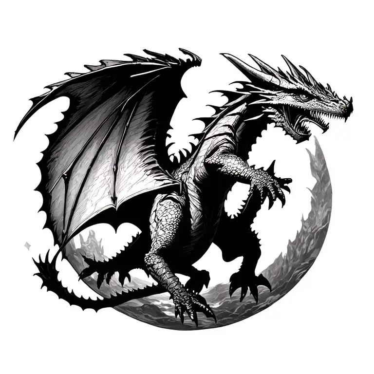 how to train your dragon flying tattoo design idea