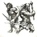 David and Goliath tattoo design idea