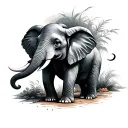 4 Elephant tattoo design idea