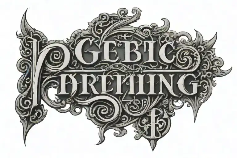 dark lettering gothic letters tattoo design idea