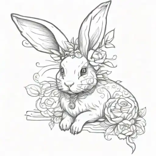 sexy submissive bunny tattoo design idea