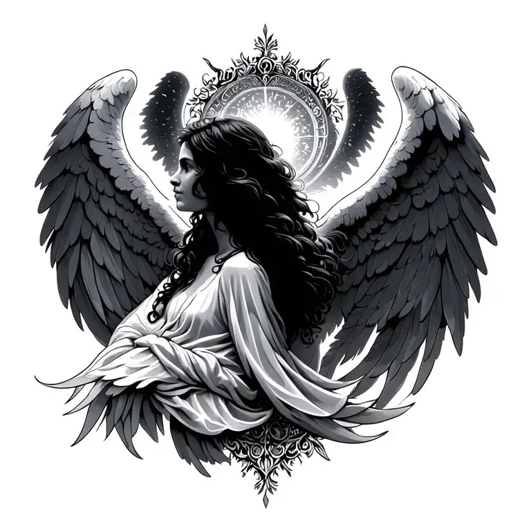 anjo seraph angel wings 6 wings tattoo design idea