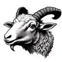 agressive sheep head tattoo design idea