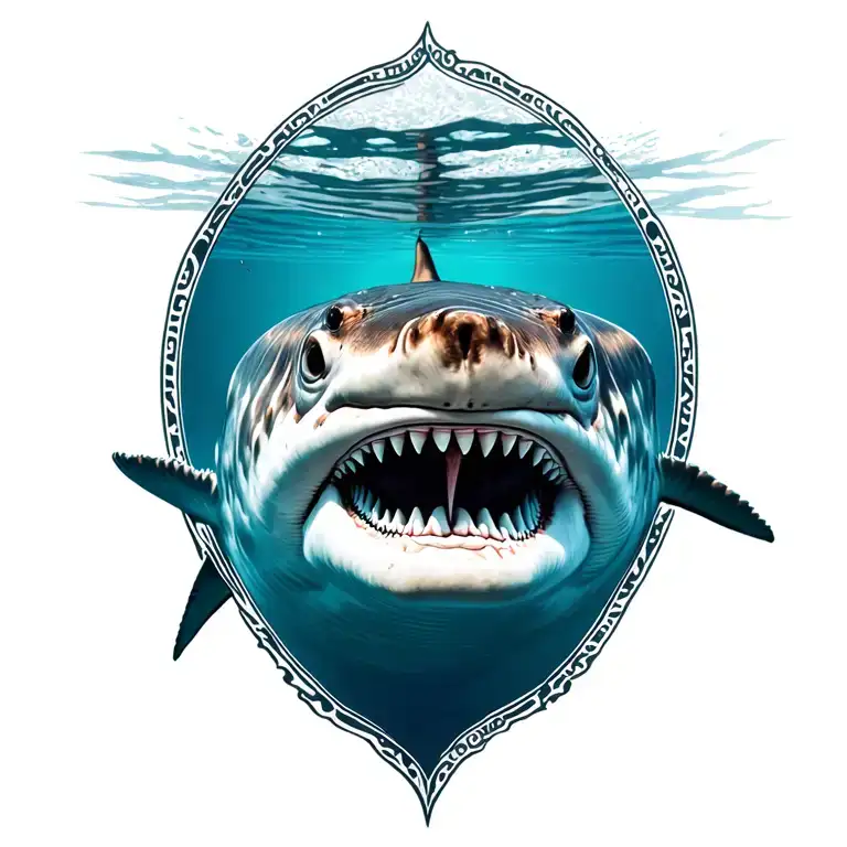 whale shark swimming tattoo design idea