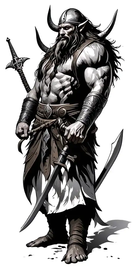 Viking warriors tattoo design idea