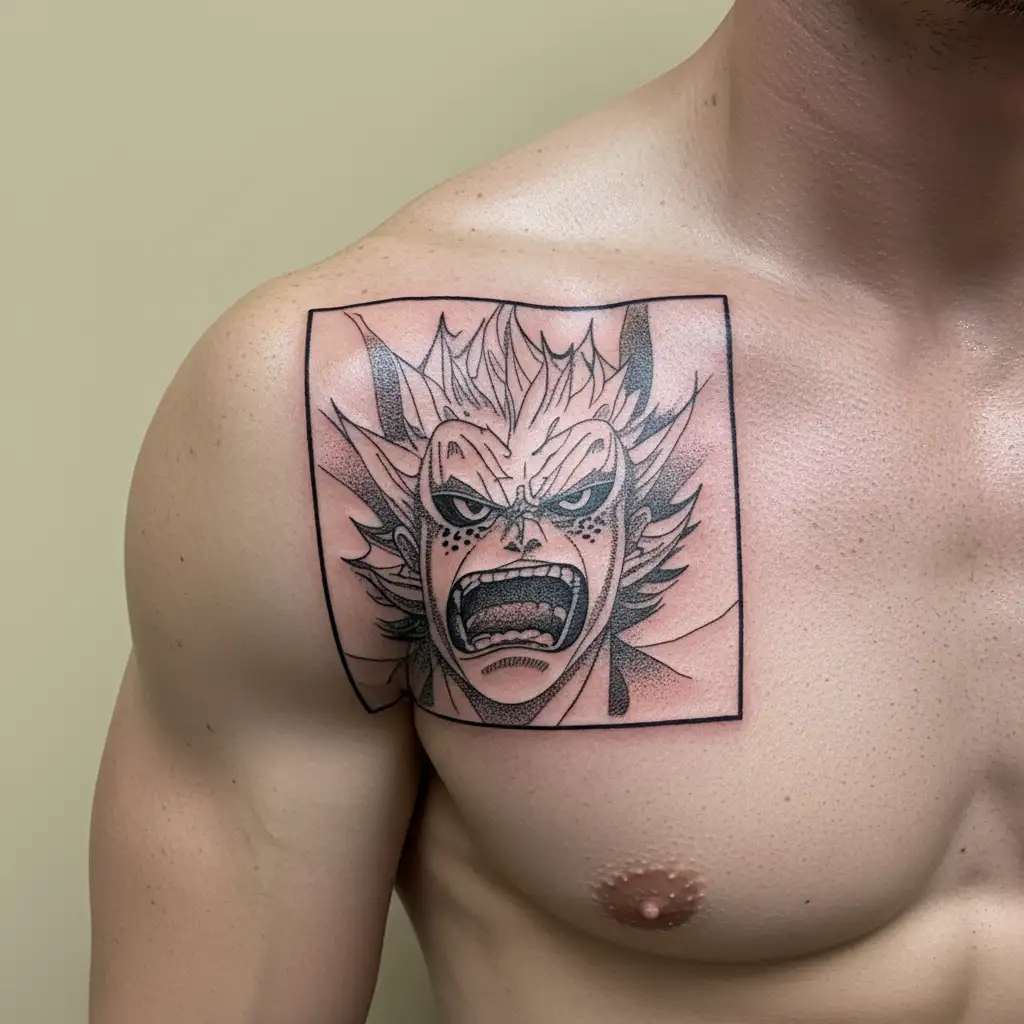 doflamingo of one-piece  tattoo design idea