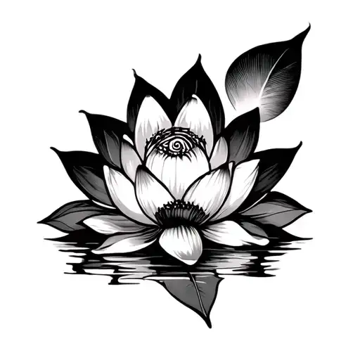 pretty lotus flower and eyeglasses spiral atrm tattoo design idea