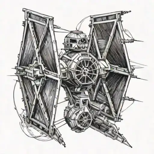 tie fighter shooting at X wing   tattoo design idea