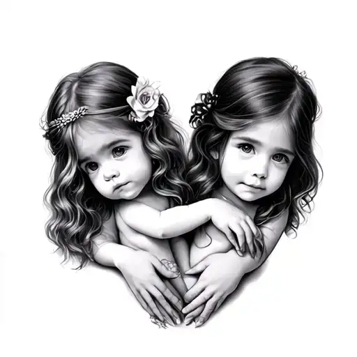 3 Daughters little hands tattoo design idea