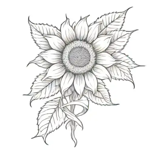 prostate cancer ribbon with sunflower growing tattoo design idea