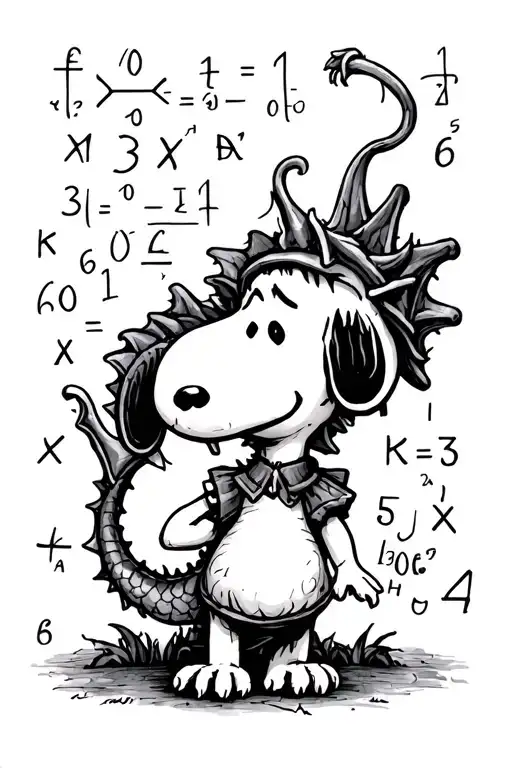 dragons and maths little prince snoopy tattoo design idea