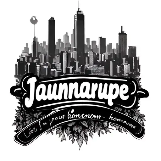 "Jaunmarupe" love for your hometown skyline tattoo design idea