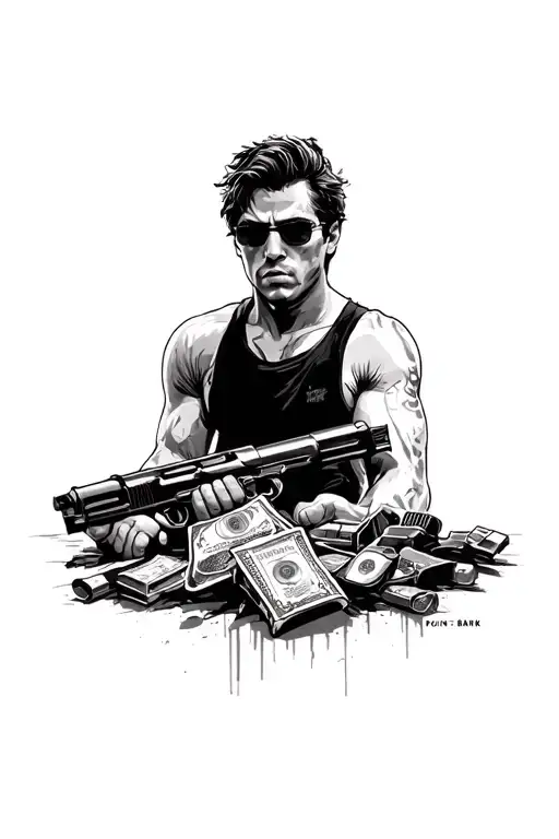 The movie point break bank robbery scene  tattoo design idea