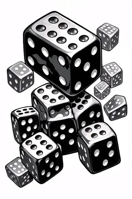 dice rolling down the highway tattoo design idea