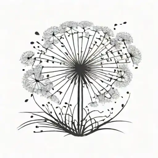 ; dandelion tattoo design idea
