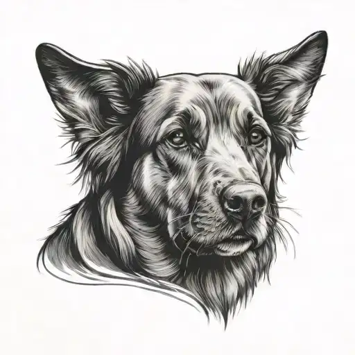 Dog Memorial tattoo design idea