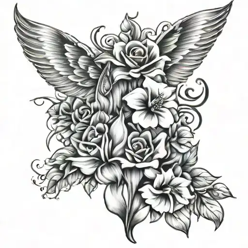 daughters birthdays 2-12-22 and 5-20-23 tattoo design idea