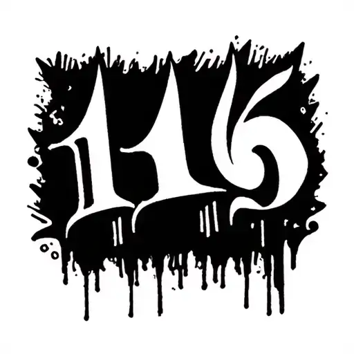 numbers 116 in ghetto style tattoo tattoo design idea