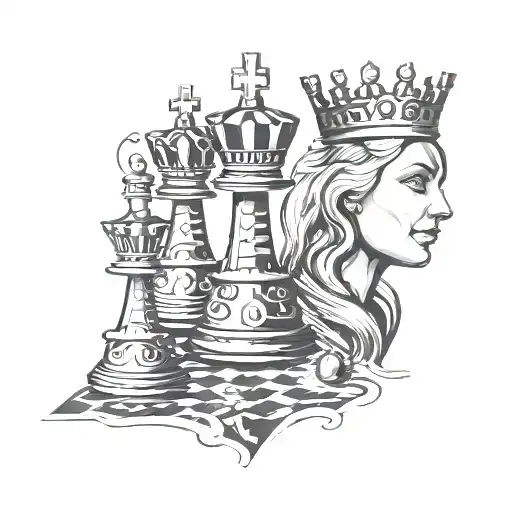 queen chess tattoo design idea