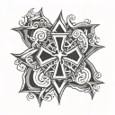 star of life with Maltese cross made tattoo design idea