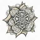 star of life with Maltese cross made tattoo design idea