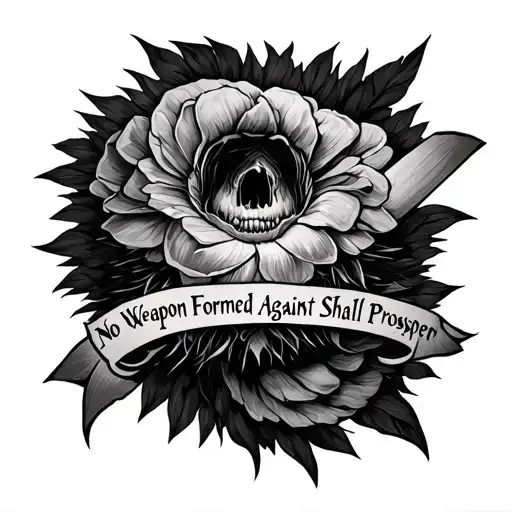 No Weapon Formed Against Me Shall Prosper tattoo design idea