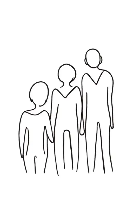 3 Family members always staying together symbolizing tattoo design idea