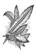 feather transforming to birds tattoo design idea
