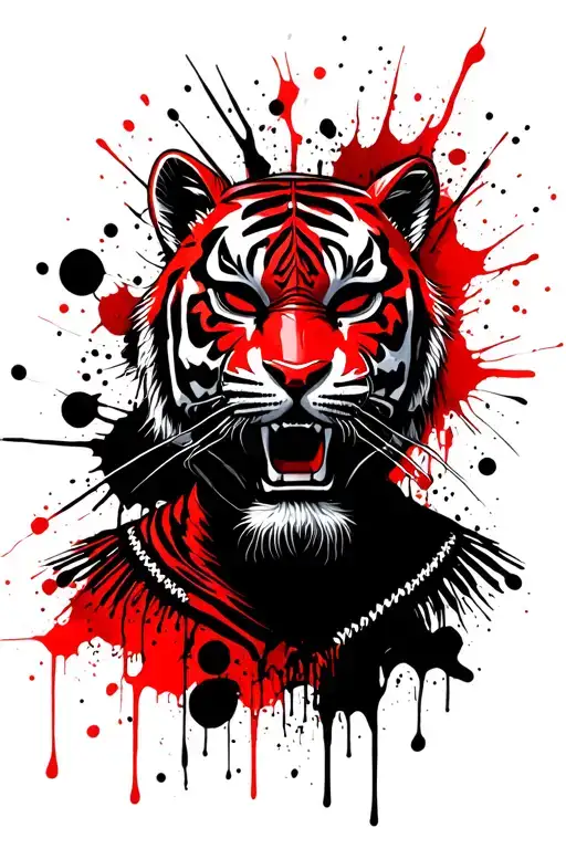 mexican luchador tiger mask tattoo design idea