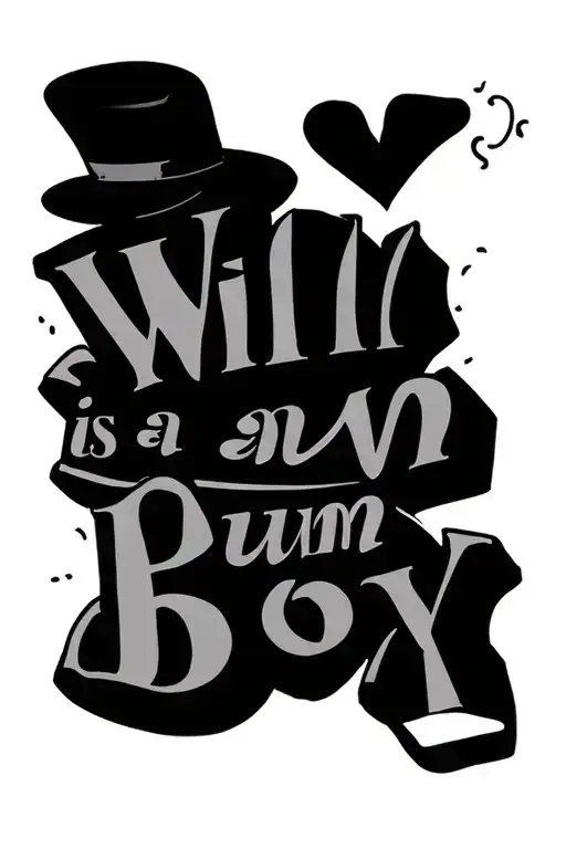 "Will is a bum boy" gay 2 lovers with the letters vii included in it  tattoo design idea