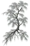 willow tree branches tattoo design idea