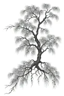 willow tree branches tattoo design idea