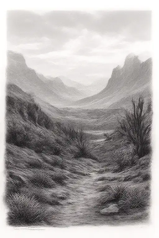 Arizona desert landscape tattoo design idea