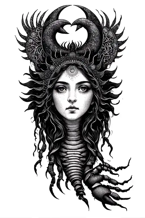 Gemini sun Scorpio rising Virgo moon tattoo design idea