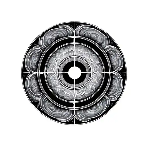 Concentric Runed Magic circles with open center tattoo design idea