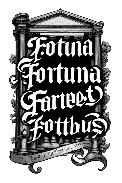 sentence "Fortuna Favet Fortibus", font style is similar to the Pantheon in Rome. The tattoo will be on my forearm tattoo design idea