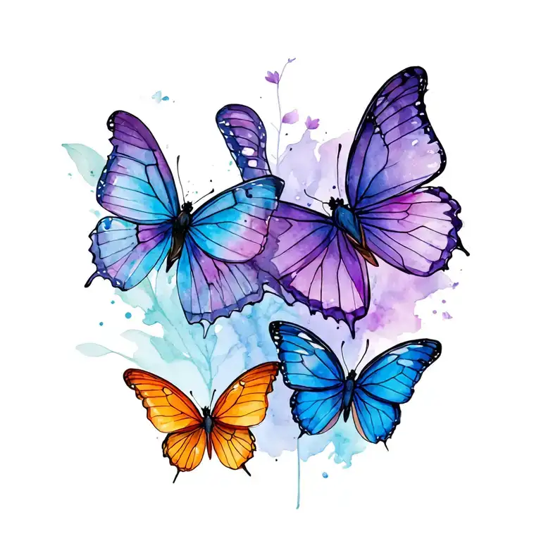 butterflies for grandparents memorial  tattoo design idea
