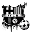 Camp Nou, football stadium with the Barcelona Nou logo with a soccer ball and a black and white Messi tattoo in the background tattoo design idea